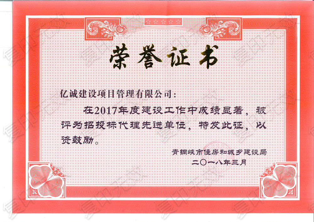 青銅峽市招投標(biāo)代理先進(jìn)單位 青銅峽市招投標(biāo)代理先進(jìn)單位